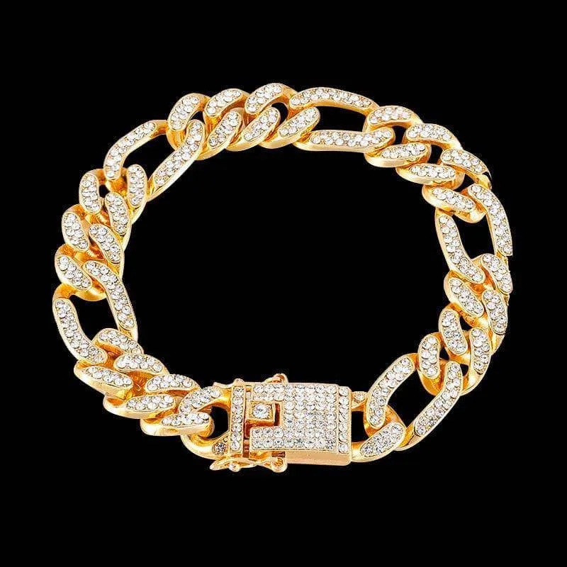Miami Cuban Bling Iced Out Full AAA Crystal Pave Bracelet With Butterfly Link Chain Hip-Hop Bracelets