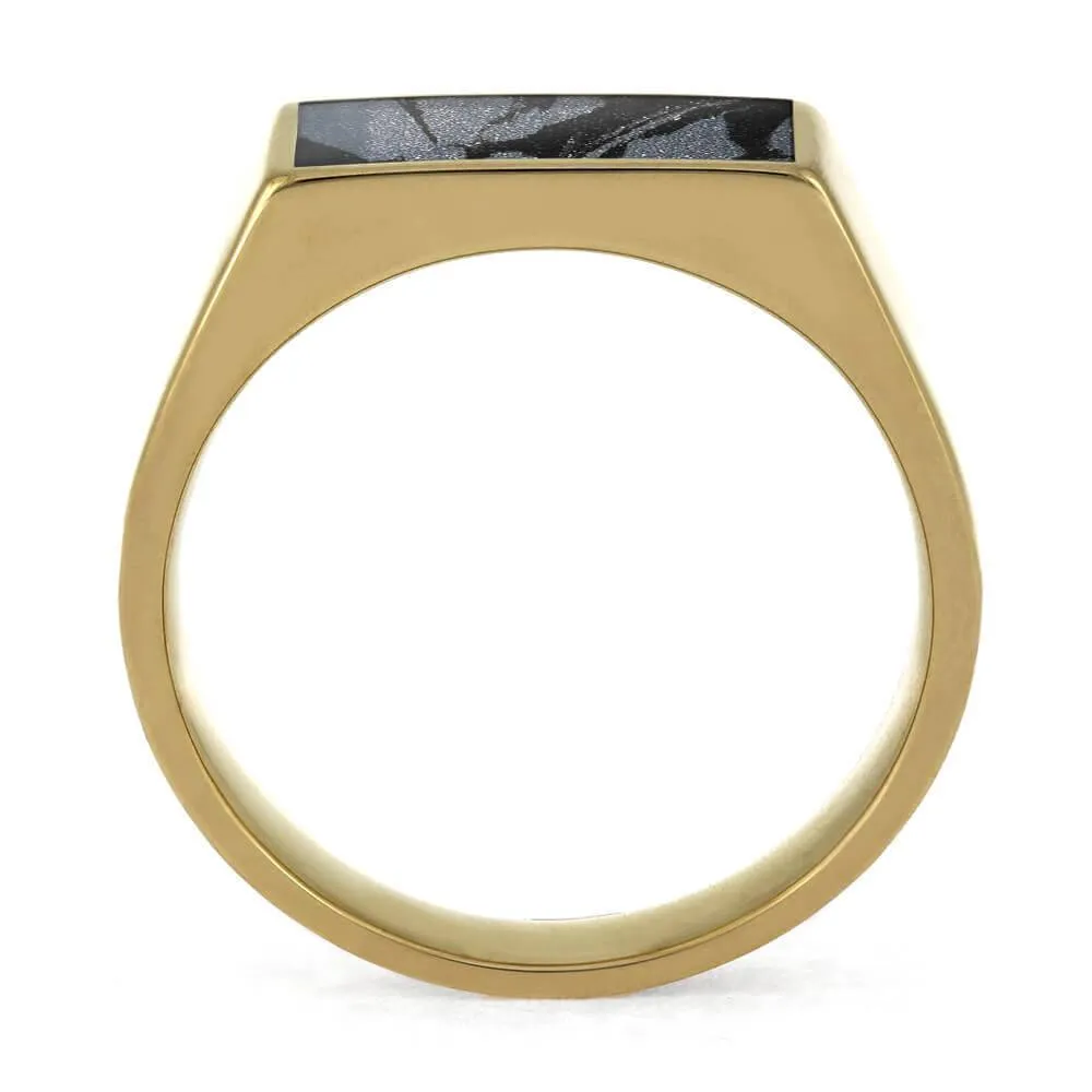 Mixed Metal Signet Ring with Mokume Gane