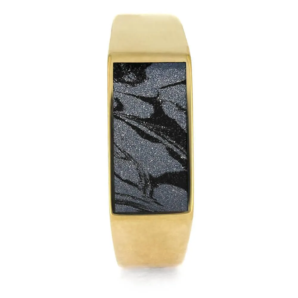 Mixed Metal Signet Ring with Mokume Gane