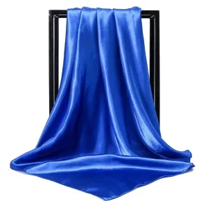 New Solid Color  Women 90 Simulation Silk Square Scarf Wholesale Fashion Net Color Scarf Casual Headscarf Women