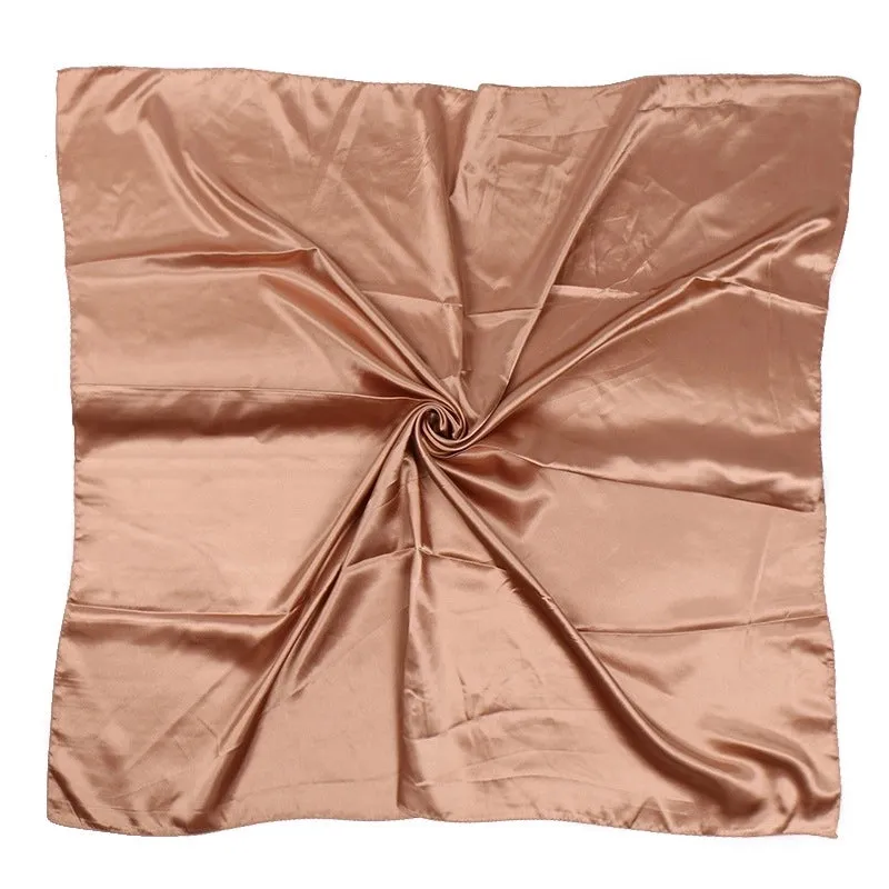 New Solid Color  Women 90 Simulation Silk Square Scarf Wholesale Fashion Net Color Scarf Casual Headscarf Women