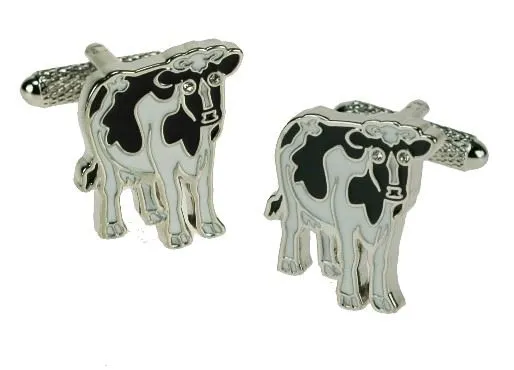 Novelty Cufflinks - Cow - CK577 - Onyx Art