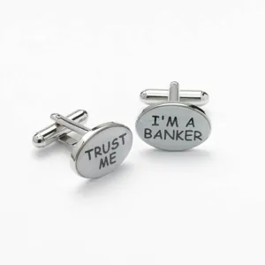 Novelty Cufflinks - Trust Me - I'm A Banker - CK134 - Onyx Art