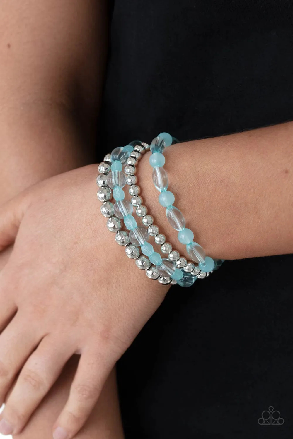 Open Door Jewelry - Delightfully Disco - Blue Bracelet - Paparazzi Accessories