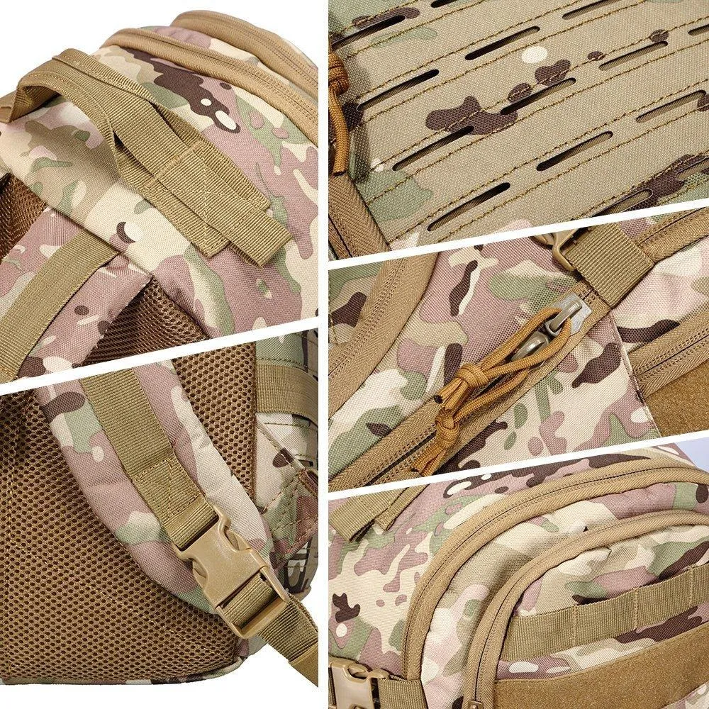 Outdoor 1000D Laser Cutting Molle Camo Traving Backpack