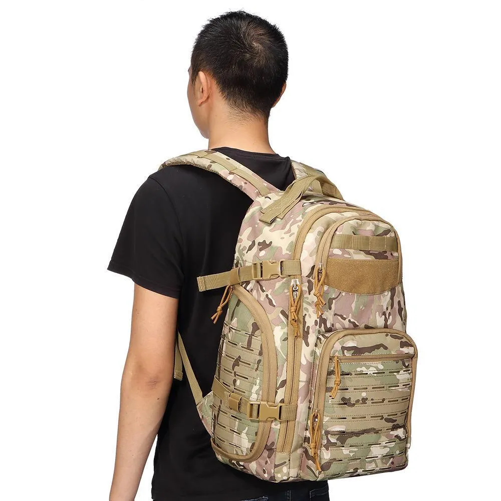 Outdoor 1000D Laser Cutting Molle Camo Traving Backpack
