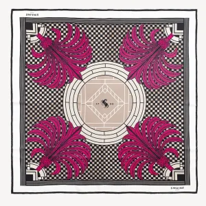 Palm Tree Silk Scarf - Fuchsia