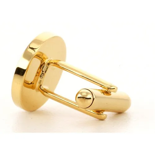 Personalised Gold Engraved Round Cufflinks
