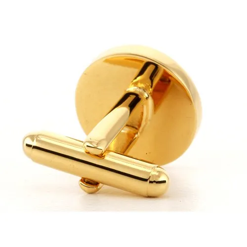 Personalised Gold Engraved Round Cufflinks