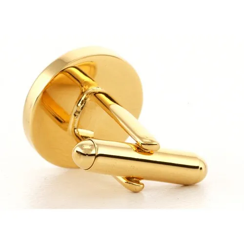 Personalised Gold Engraved Round Cufflinks
