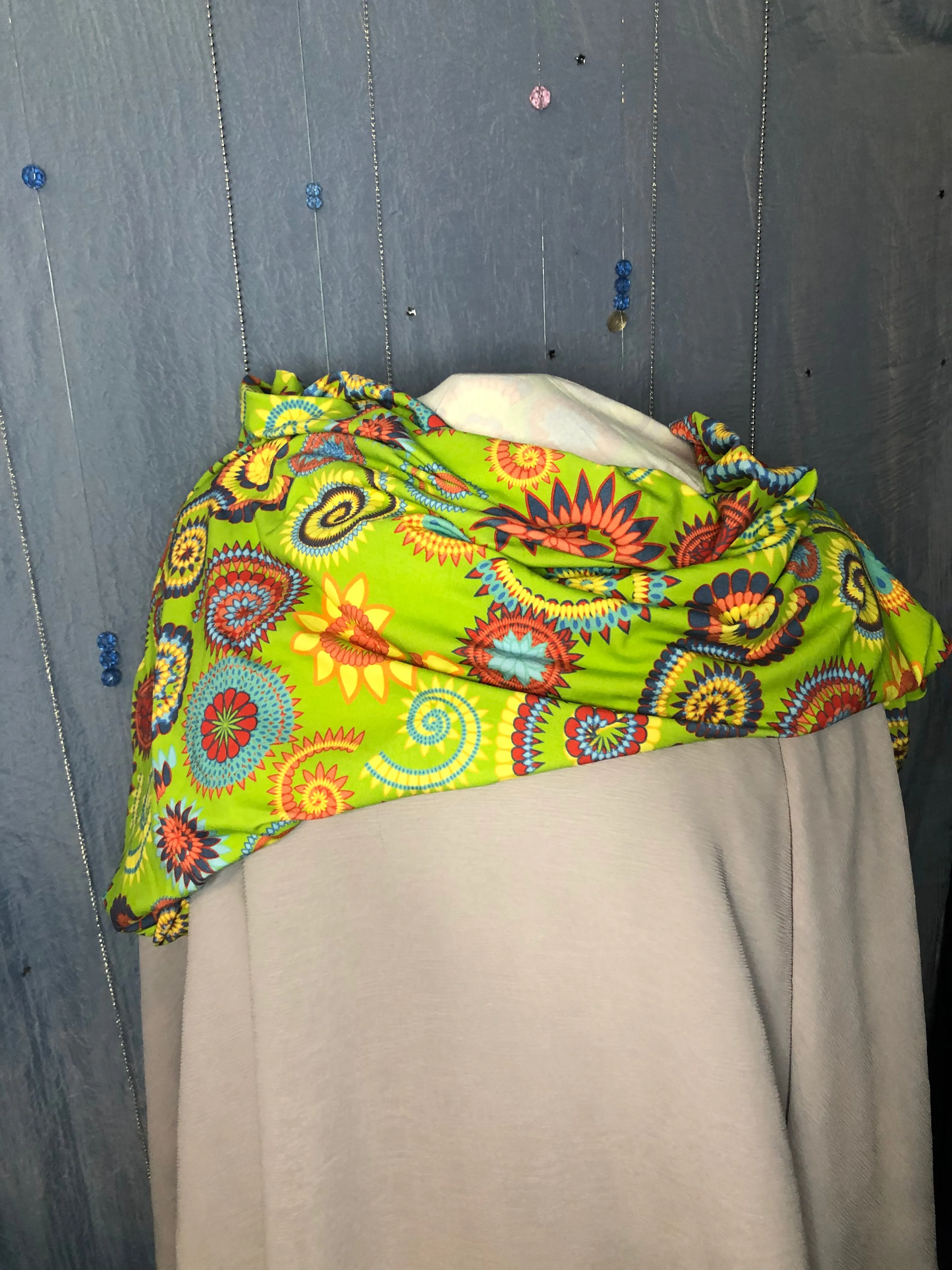 Petal Spirals Lime Bamboo Scarf Petal Spirals Lime Bamboo Scarf