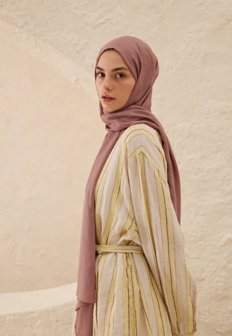 Plain Rami Viscose Scarf Vintage Rose