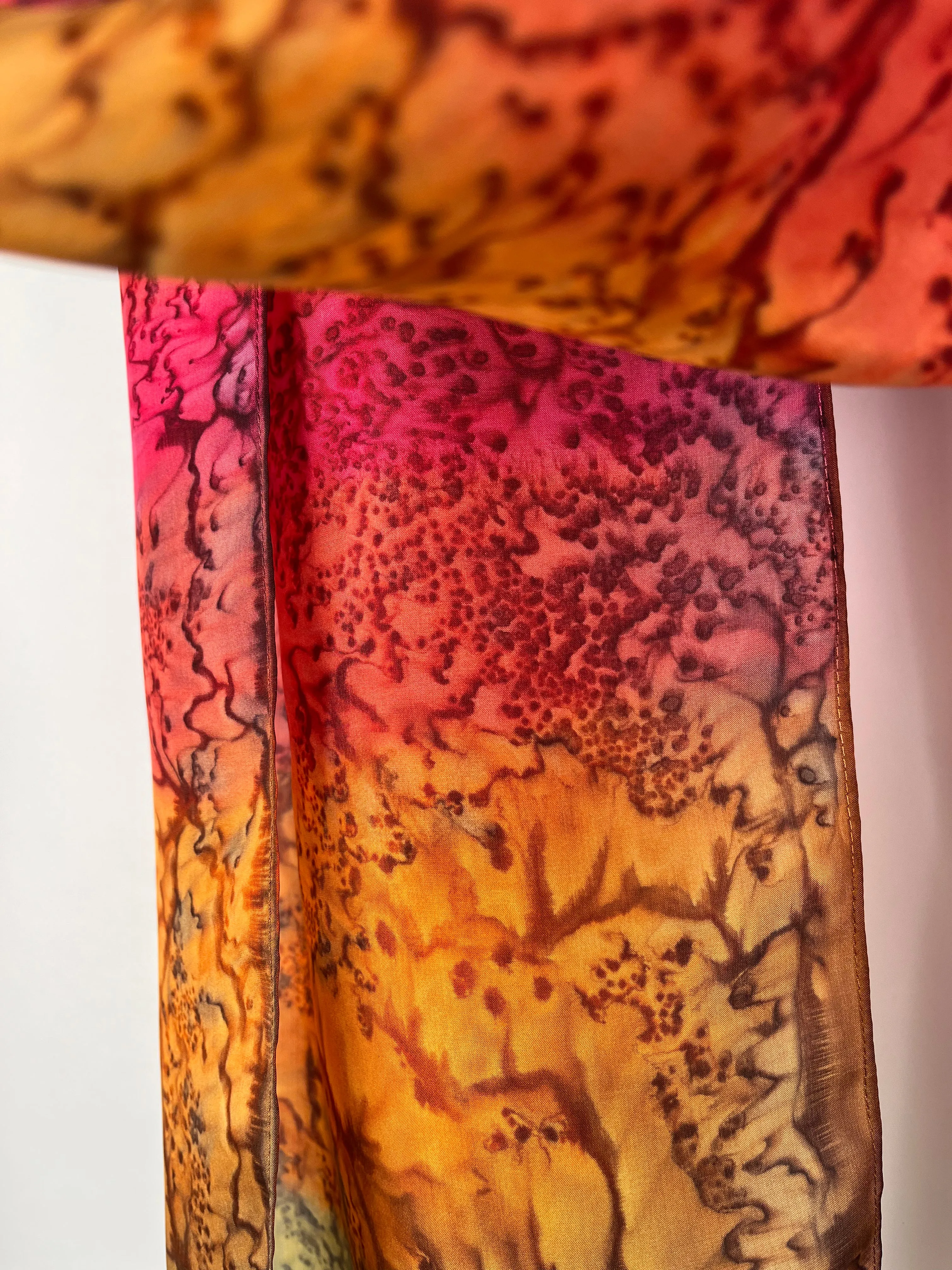 "Mermaid - Summer Garden” - Hand-dyed Silk Scarf - $125