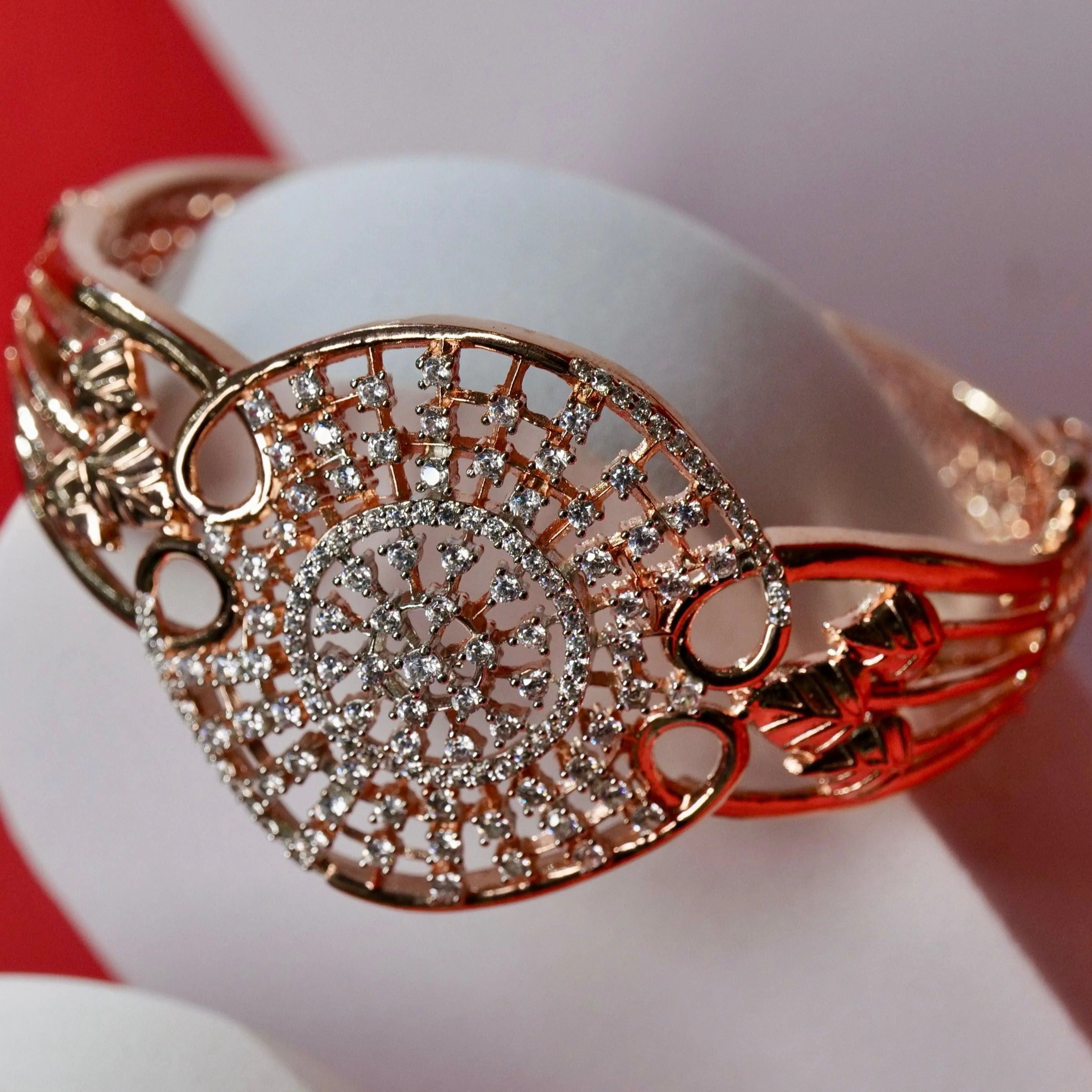 "WOKE" Round crater diamond Kada | 925 sterling silver