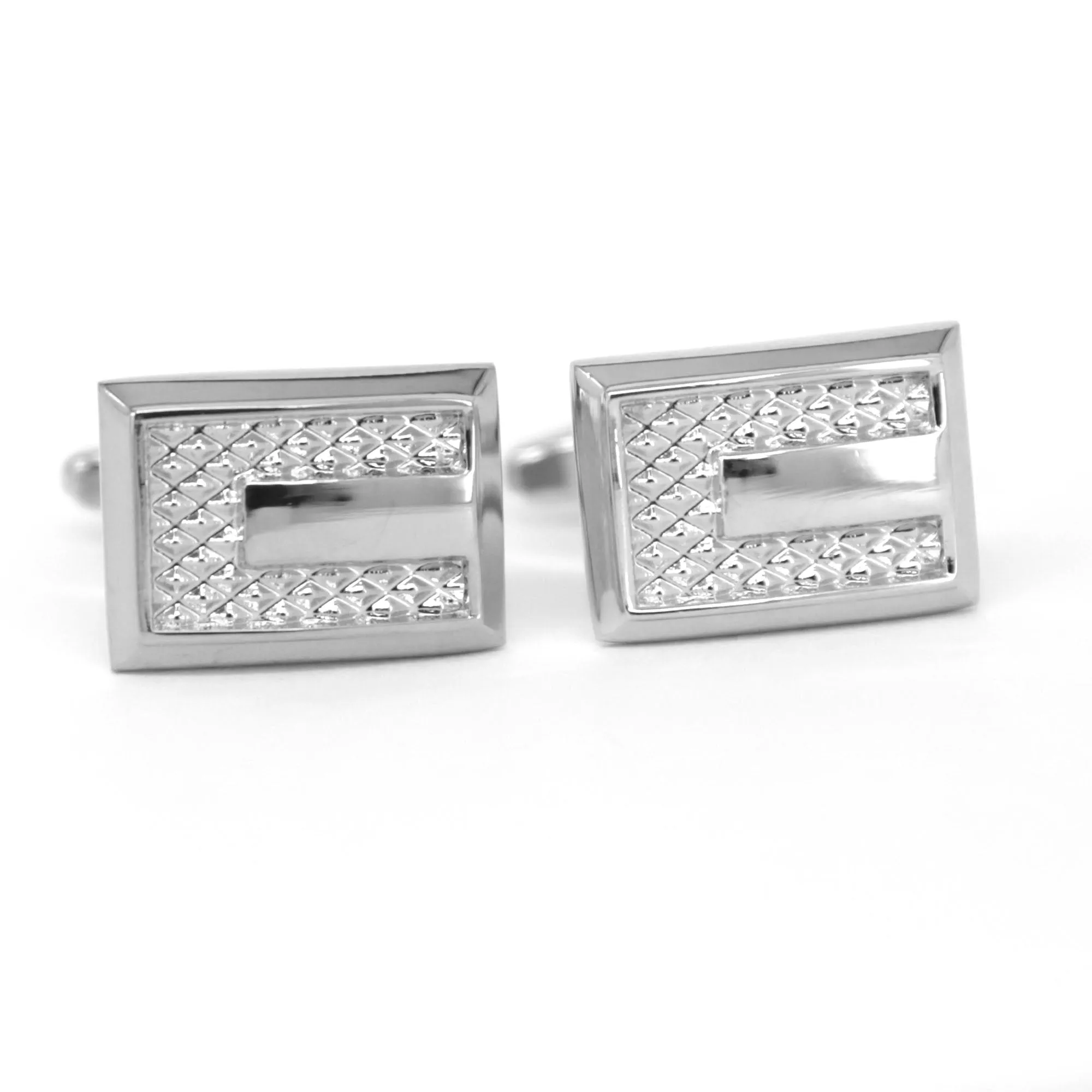 Rectangle silver with diamond Shape and solid metal