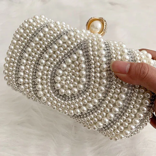 Rhinestone Elegant Pearls Bag