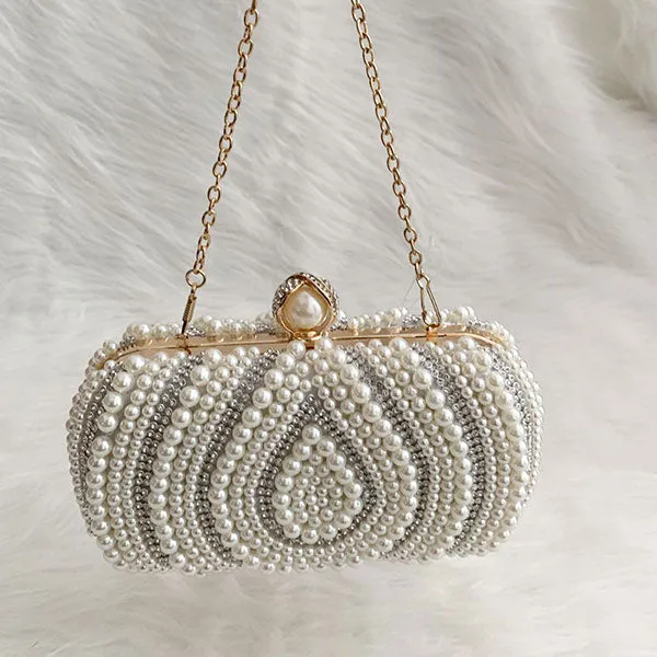 Rhinestone Elegant Pearls Bag