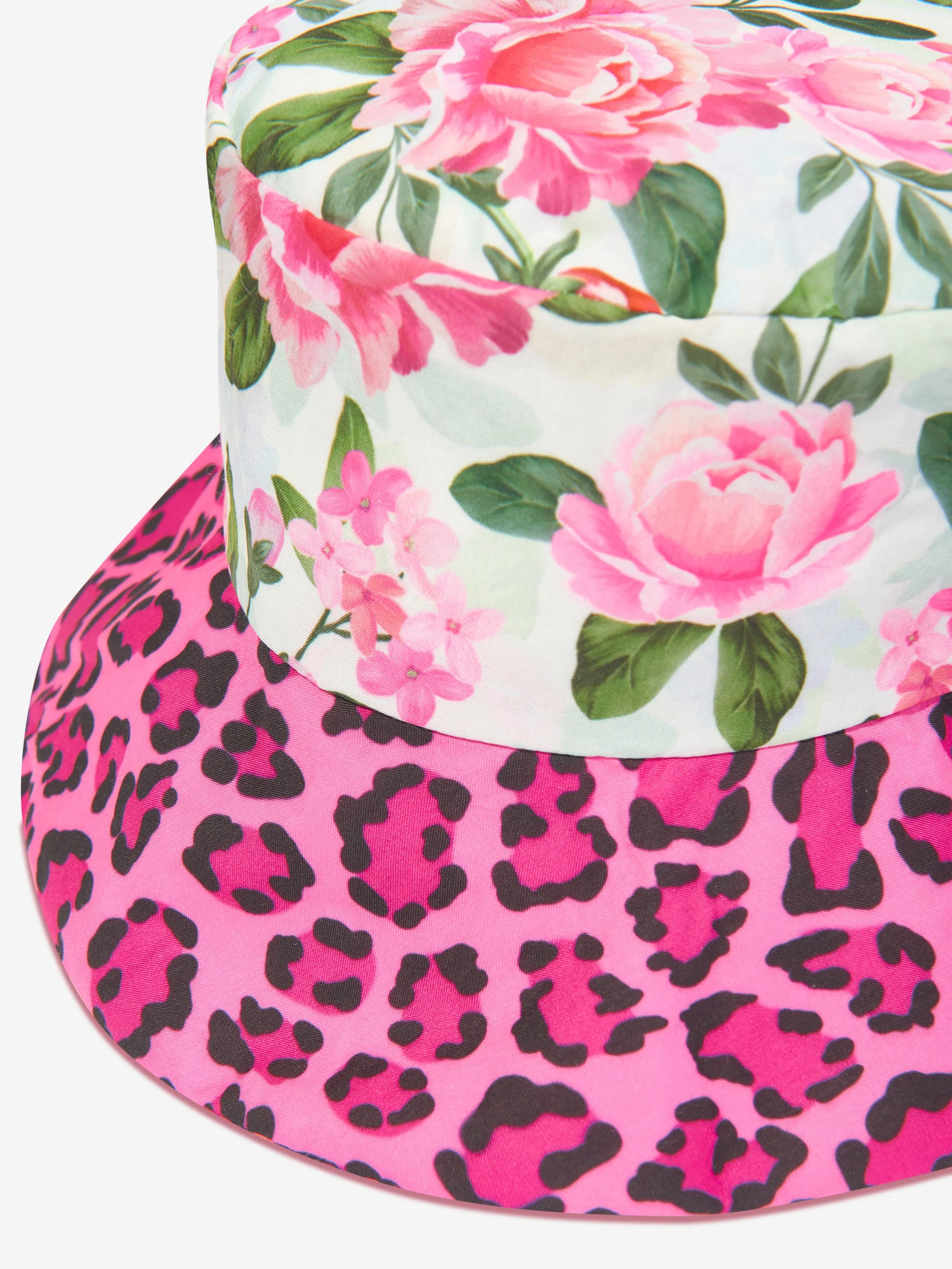 Selini Action Girls Floral And Leopard Bucket Hat in Multicolour
