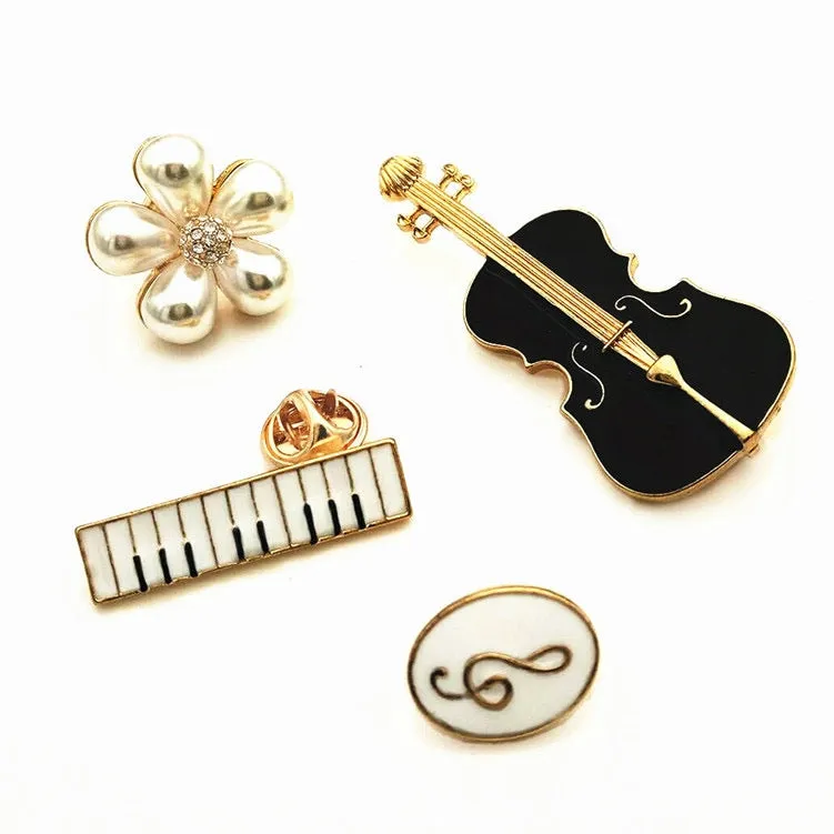 Set of 4 Musical Brooches
