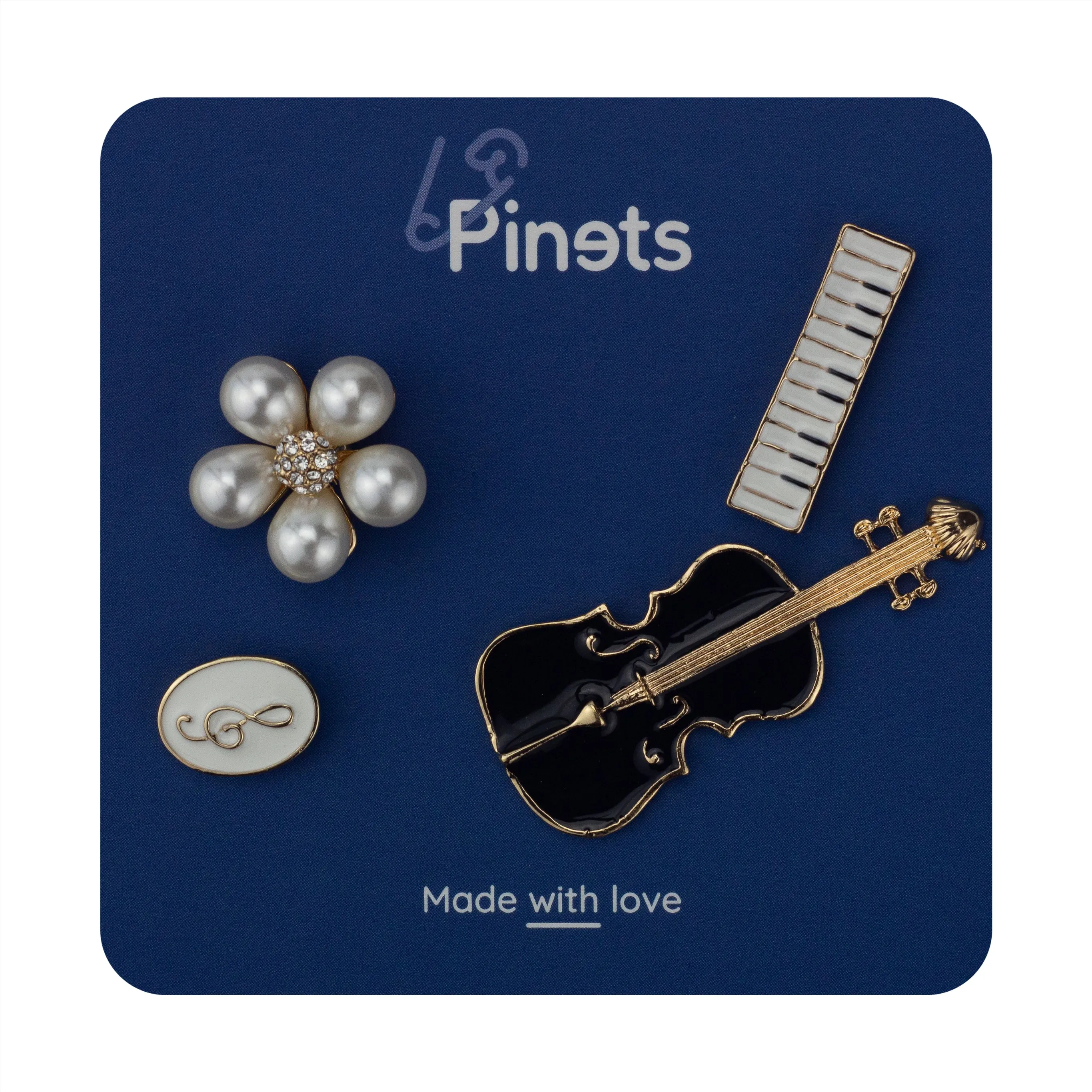 Set of 4 Musical Brooches