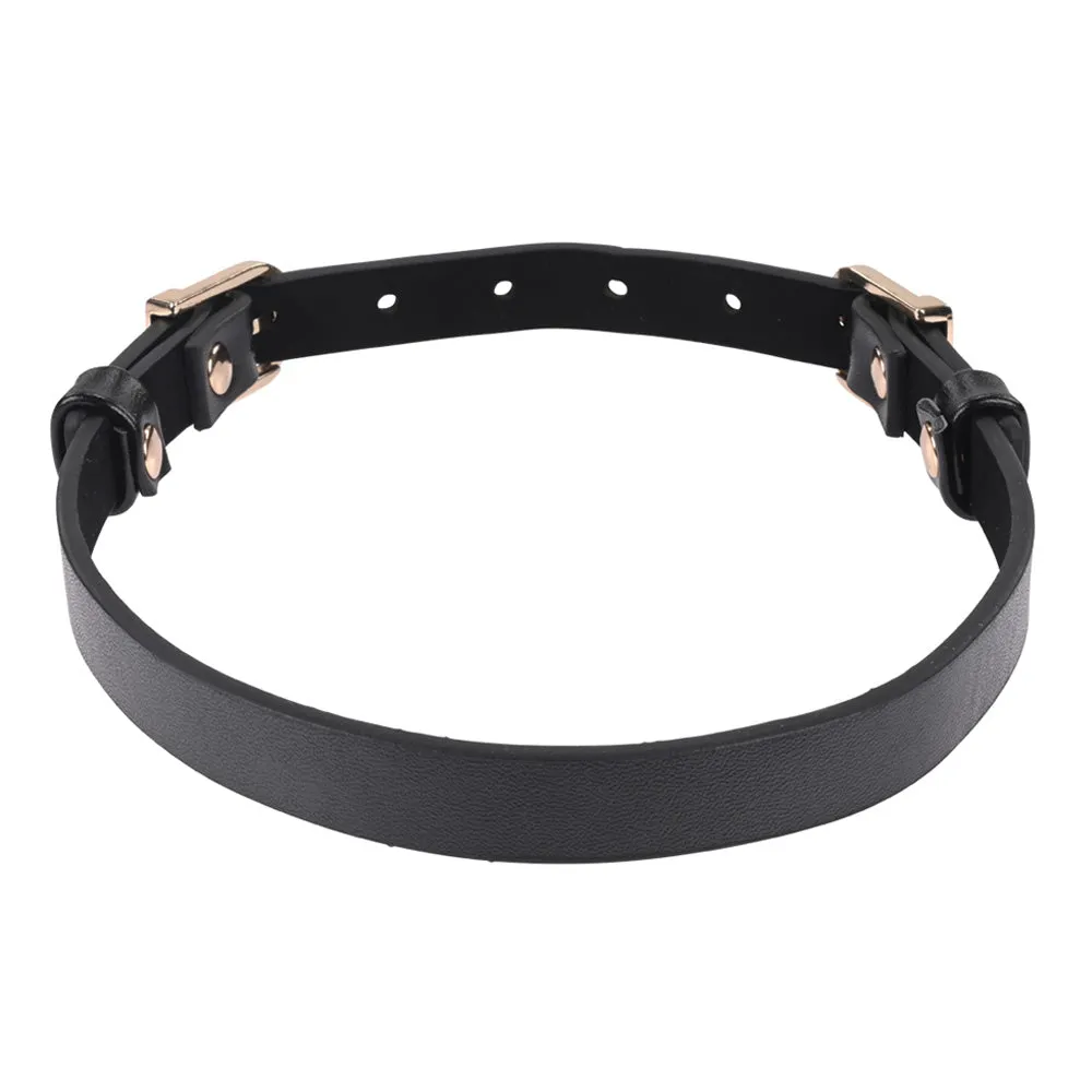 Sex & Mischief Double Buckle Faux Leather Day Collar