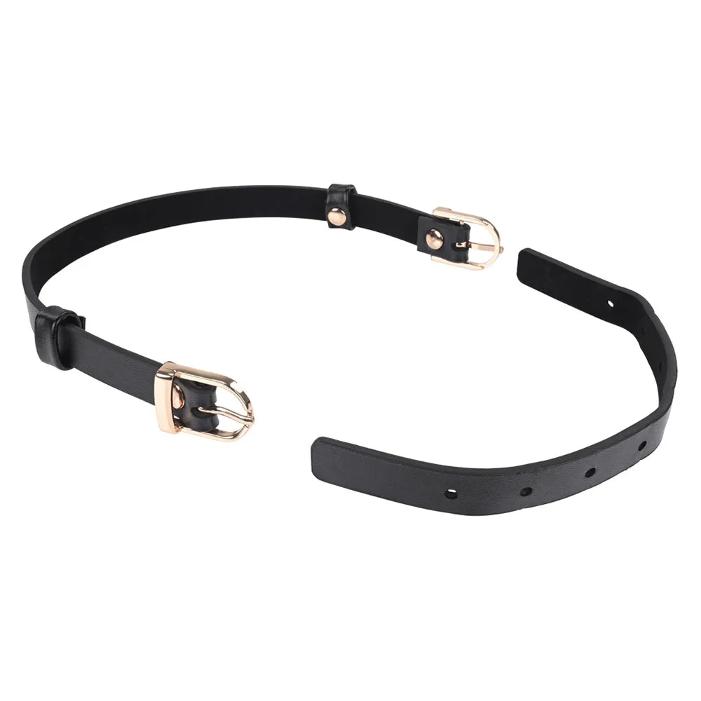 Sex & Mischief Double Buckle Faux Leather Day Collar