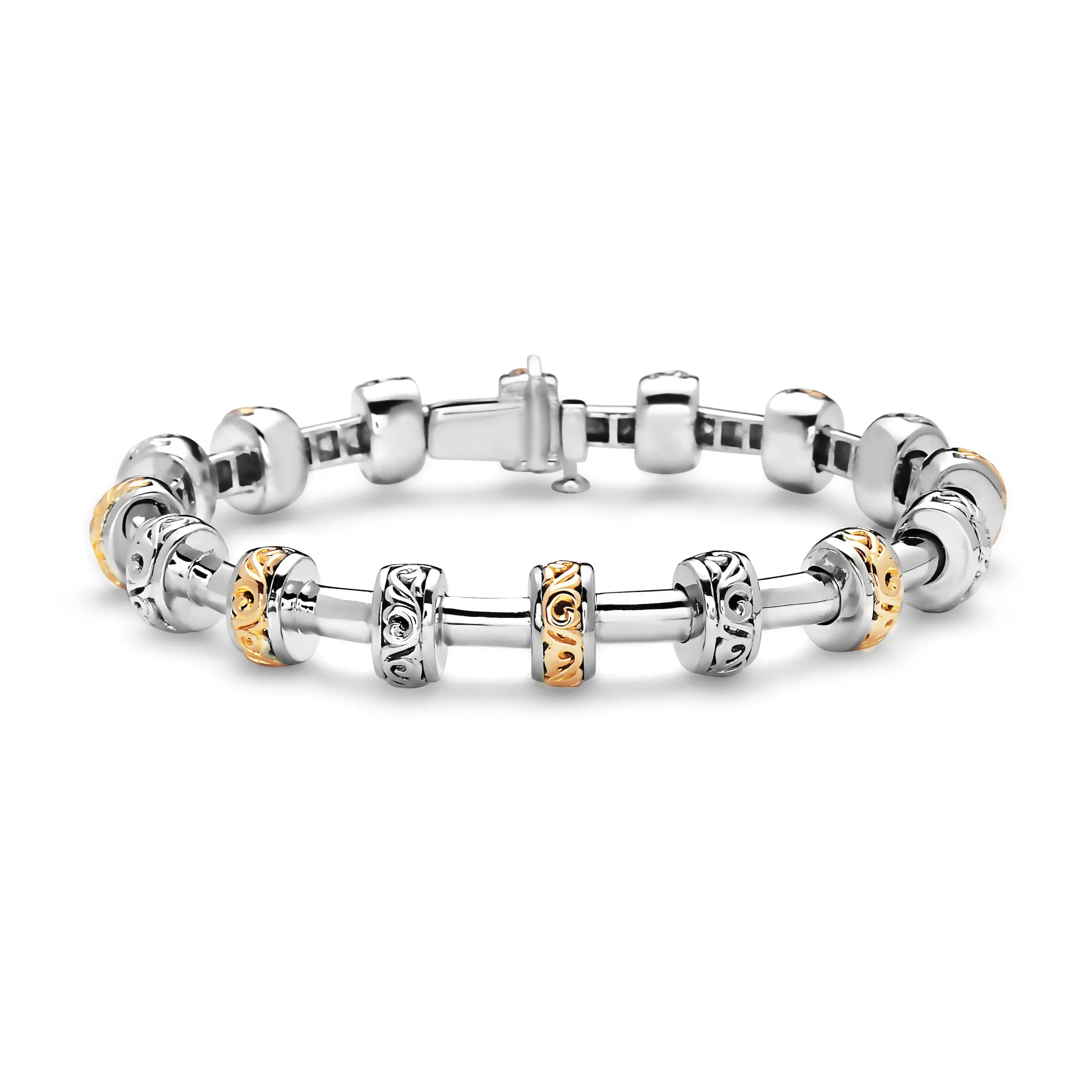 Silver Ivy Large Tube Bracelet