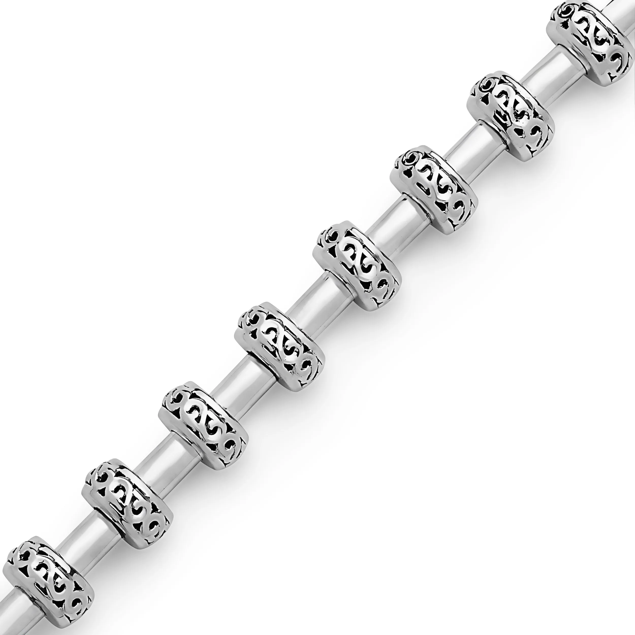 Silver Ivy Large Tube Bracelet