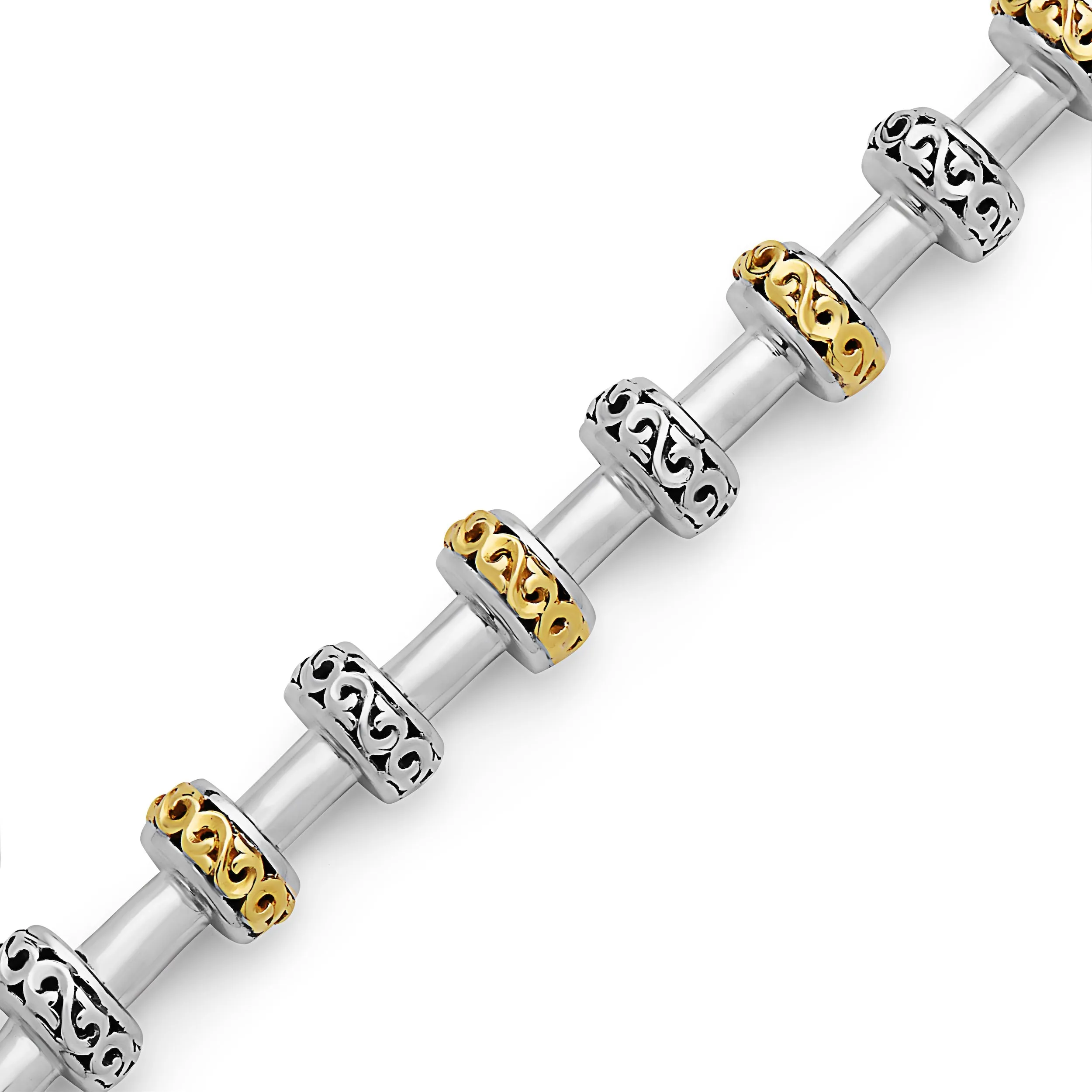 Silver Ivy Large Tube Bracelet