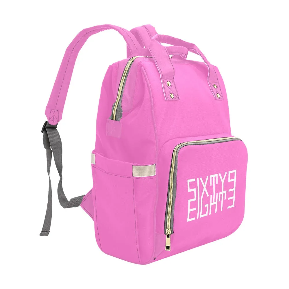 Sixty Eight 93 Logo White Pink Multi-Function BackPack