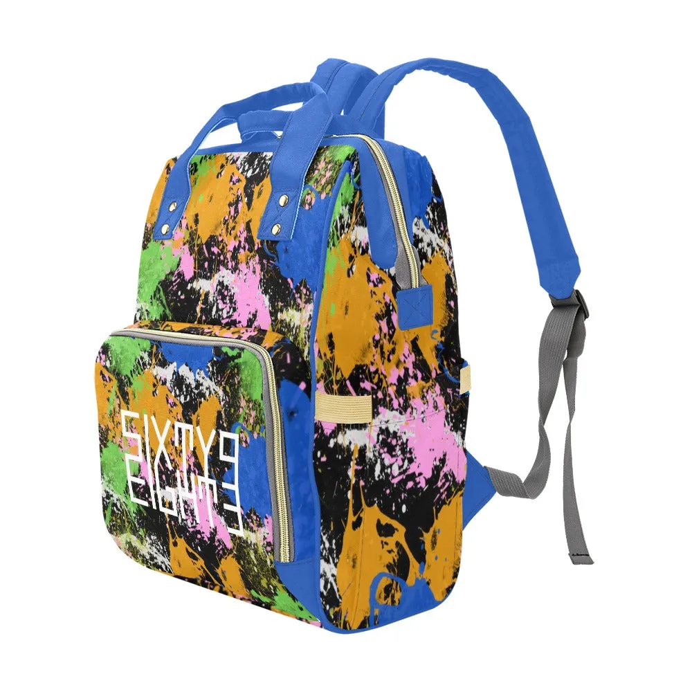 Sixty Eight 93 Logo White Splatter #2 Multi-Function BackPack