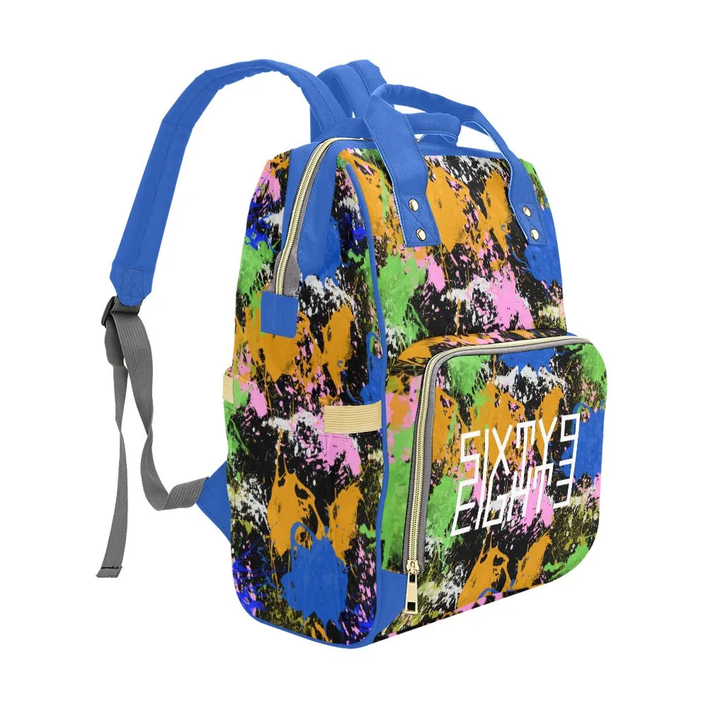 Sixty Eight 93 Logo White Splatter #2 Multi-Function BackPack