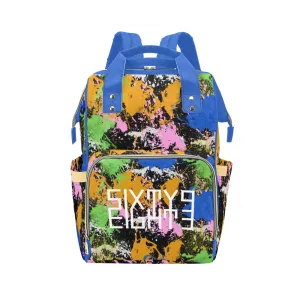 Sixty Eight 93 Logo White Splatter #2 Multi-Function BackPack