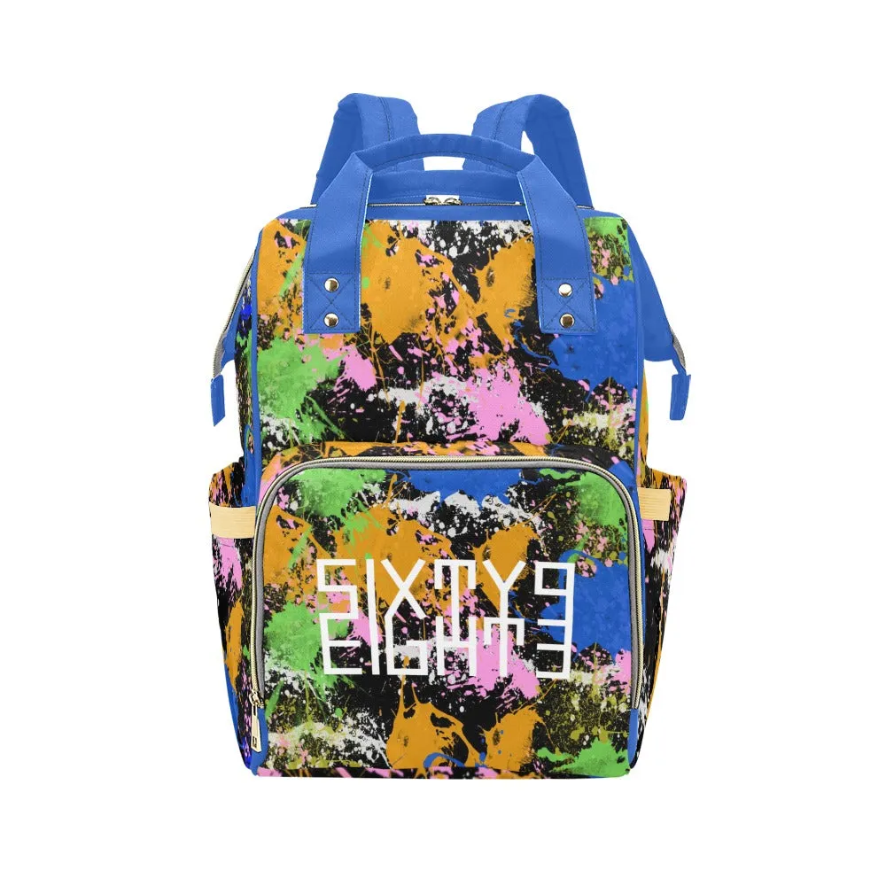 Sixty Eight 93 Logo White Splatter #2 Multi-Function BackPack