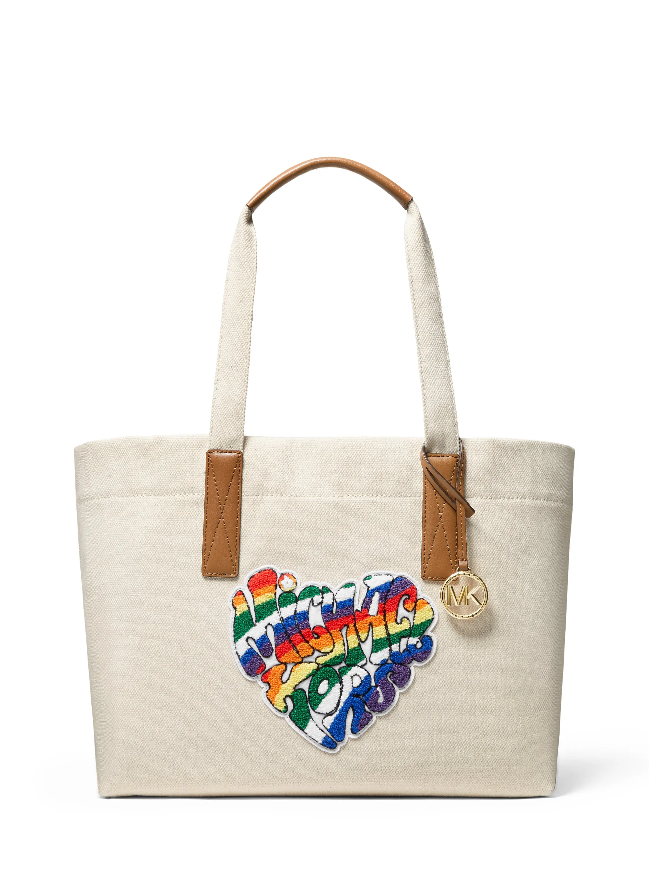 The Michael Large Heart Patch Cotton Tote Bag