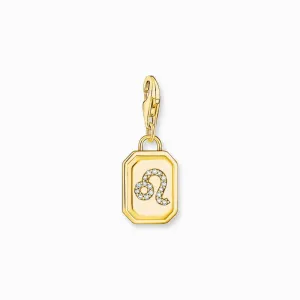 Thomas Sabo Charm Gold-plated Pendant - Zodiac Sign Leo with Zirconia