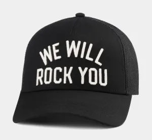 We Will Rock You Snapback Mens Hat (Black/White)
