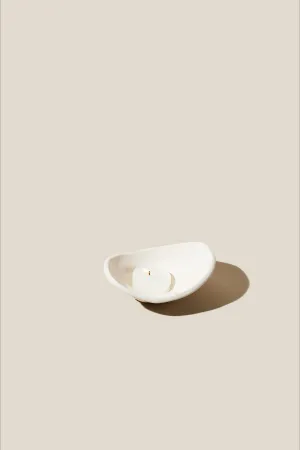 White Cy Tealight Holder