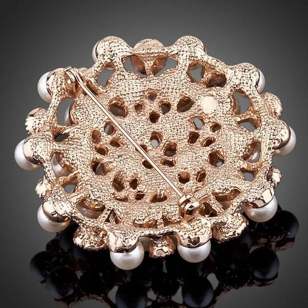 White Flowery Pearl Designer Pin Brooch