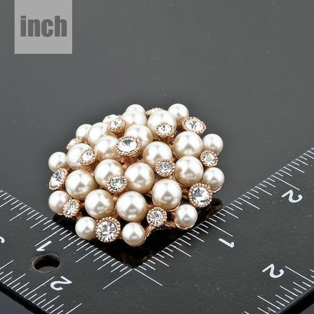 White Flowery Pearl Designer Pin Brooch